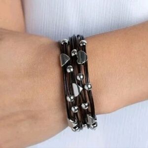 Women's heart Charm Magnetic Aphrodite Ascending Dark Brown Bracelet